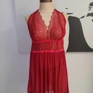 SHEIN Red Lace Teddy Lingerie Set – Size M (Never Worn)